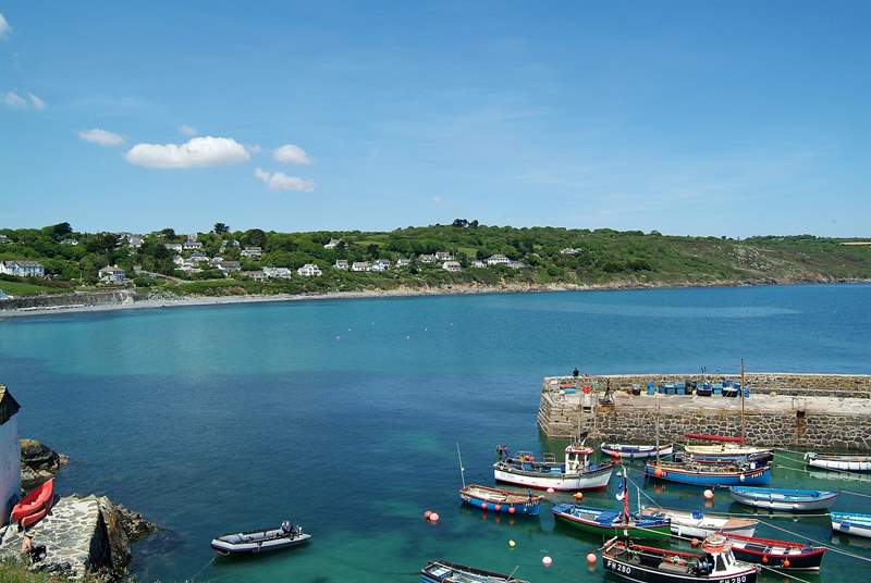 Looking across the bay from Coverack's harbour towards the other side of the village.