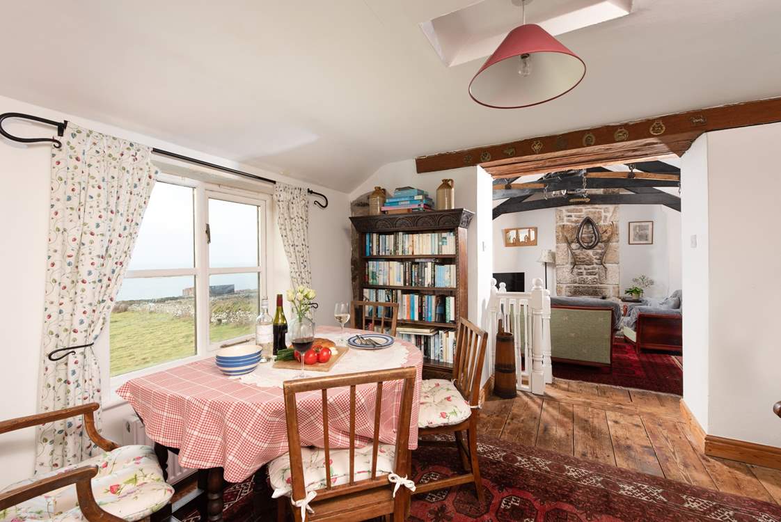 The first floor living space is cosy and bursting with character.