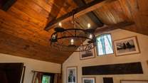 There are interesting features throughout the cottage - this is the boot-room with its high ceiling.
