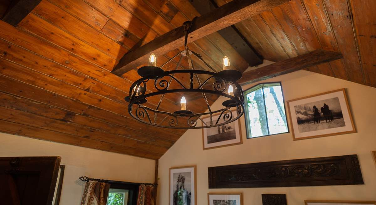 There are interesting features throughout the cottage - this is the boot room with its high ceiling.