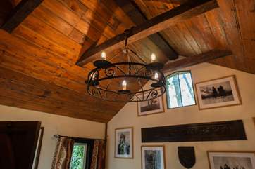 There are interesting features throughout the cottage - this is the boot room with its high ceiling.