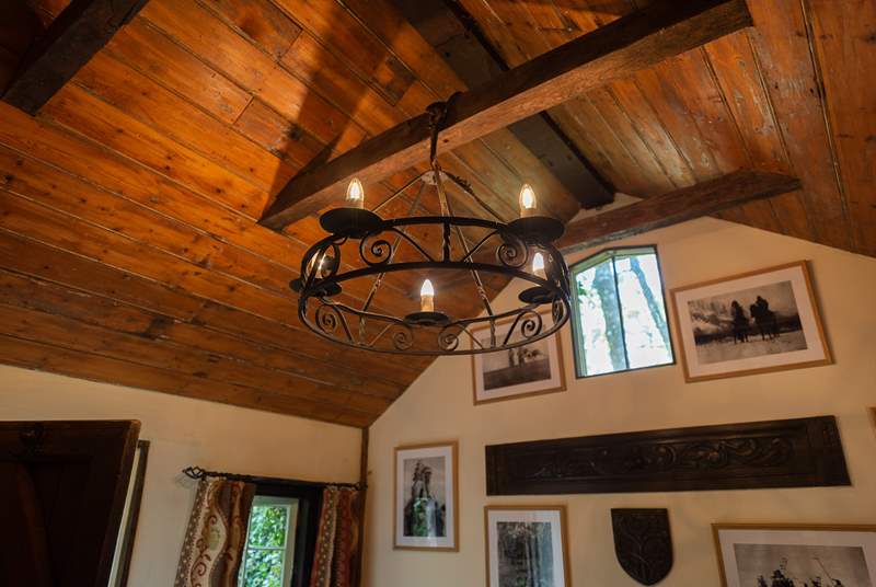 There are interesting features throughout the cottage - this is the boot room with its high ceiling.