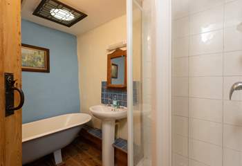 The bathroom, also on the first floor, offers an original roll-top bath as well as a shower cubicle.