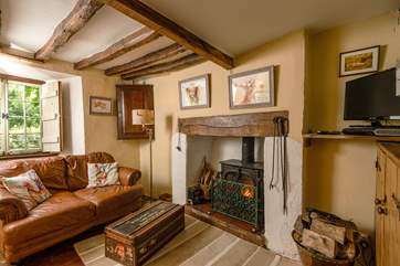Another view of the living space. Wooden shutters ensure the cosiest stay even out of season.