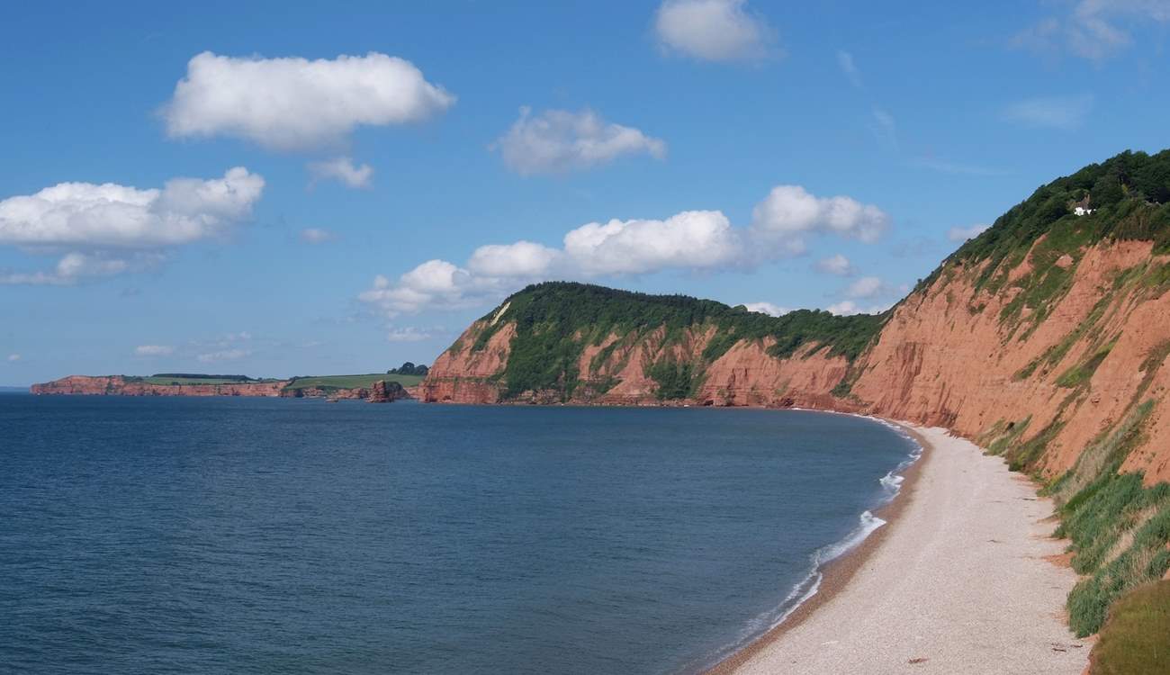 The stunning Jurassic Coast - this is at Sidmouth - a short drive away.