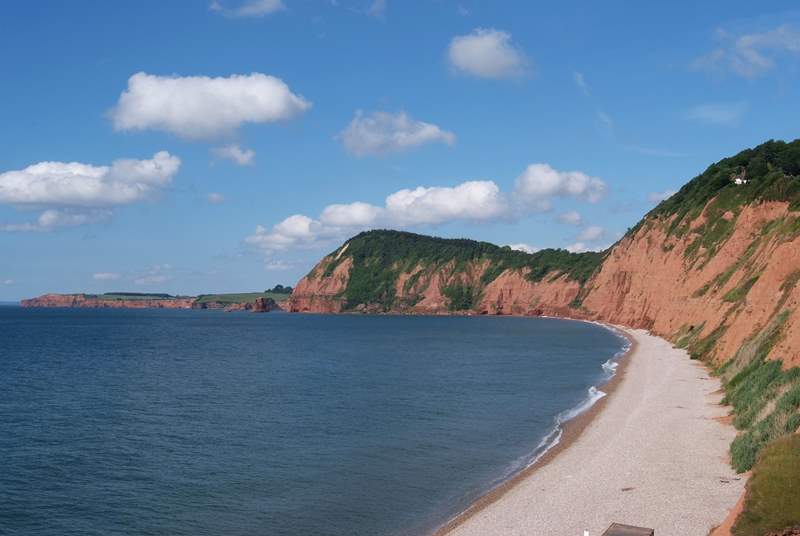 The stunning Jurassic Coast - this is at Sidmouth - is a short drive away.
