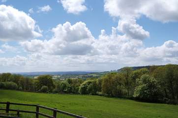 The cottage enjoys lovely views - and the woodland just below the cottage is a super place to walk your dog.