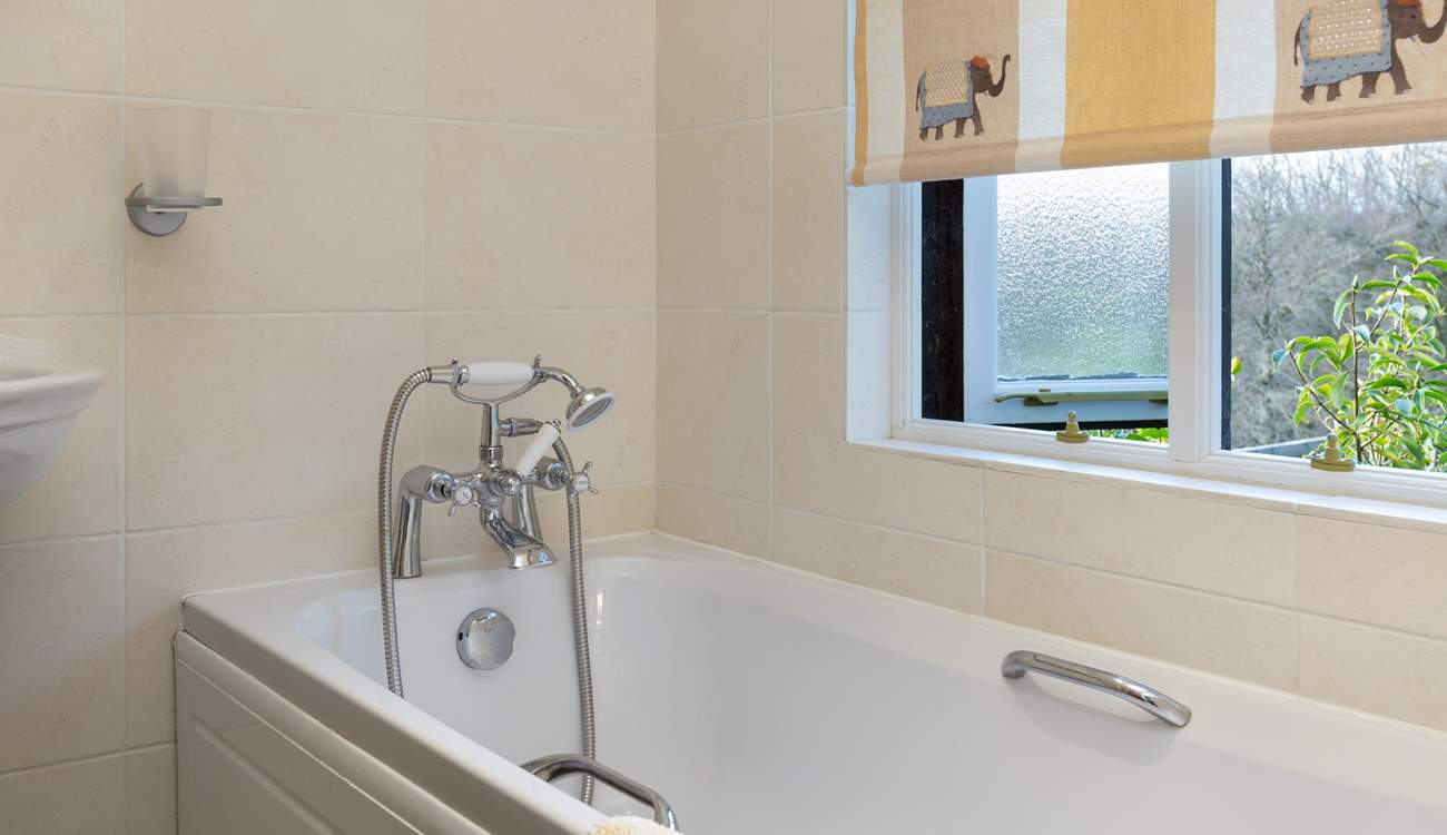 There is a bright downstairs bathroom as well as the shower upstairs.