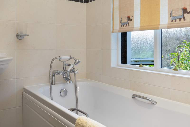There is a bright downstairs bathroom as well as the shower upstairs.