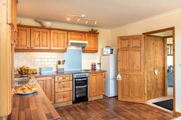 The kitchen-area is light and spacious and is well-equipped for all your holiday catering needs.