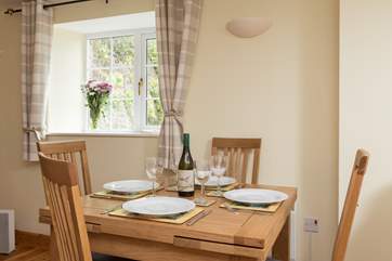 The dining-table extends if you wish.