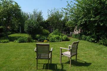 Looking towards the cottage from the top of the garden.