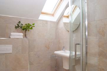 The lovely bright contemporary shower-room.