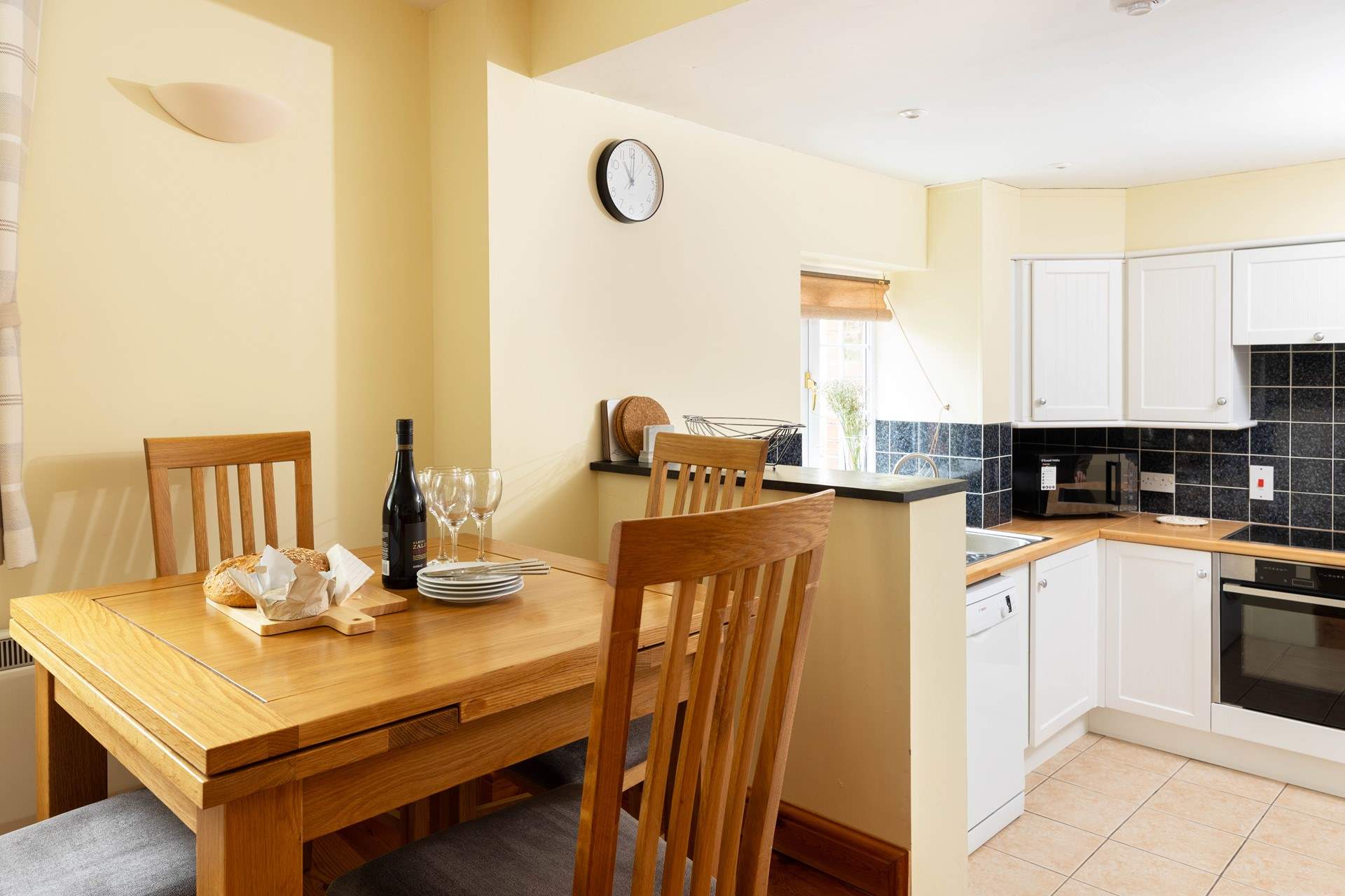 The dining-table extends if you wish.