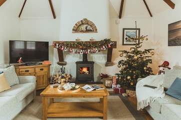 Warm up with some festive treats by the flickering flames after a blustery walk on the coastal path. A perfect Christmas.