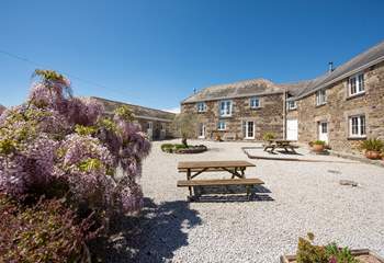 The rear of Wallis Barn faces onto the shared courtyard.