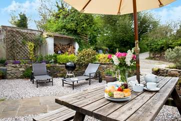 The patio-area is a wonderfully sunny spot and a great place to enjoy some al fresco dining.