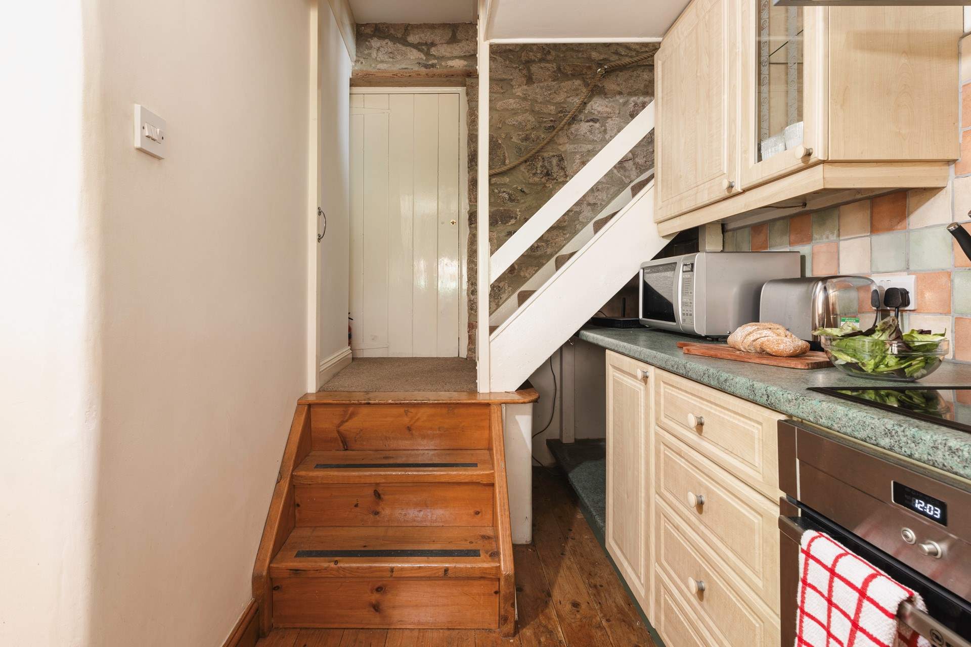 Stairs leading up to the first floor.