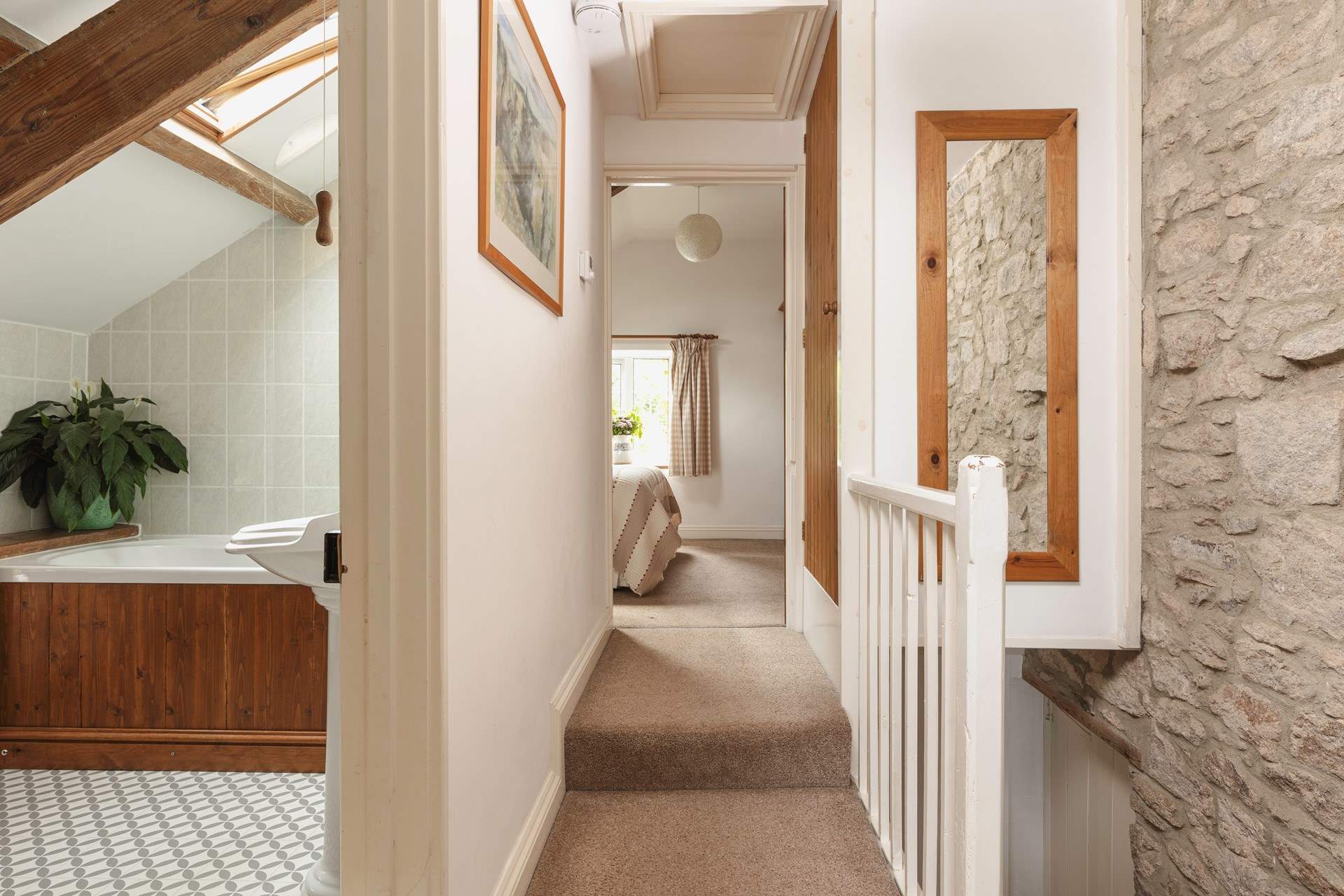 Please note, owing to the age of the cottage, the stairway leading up to the first floor is steep and narrow.