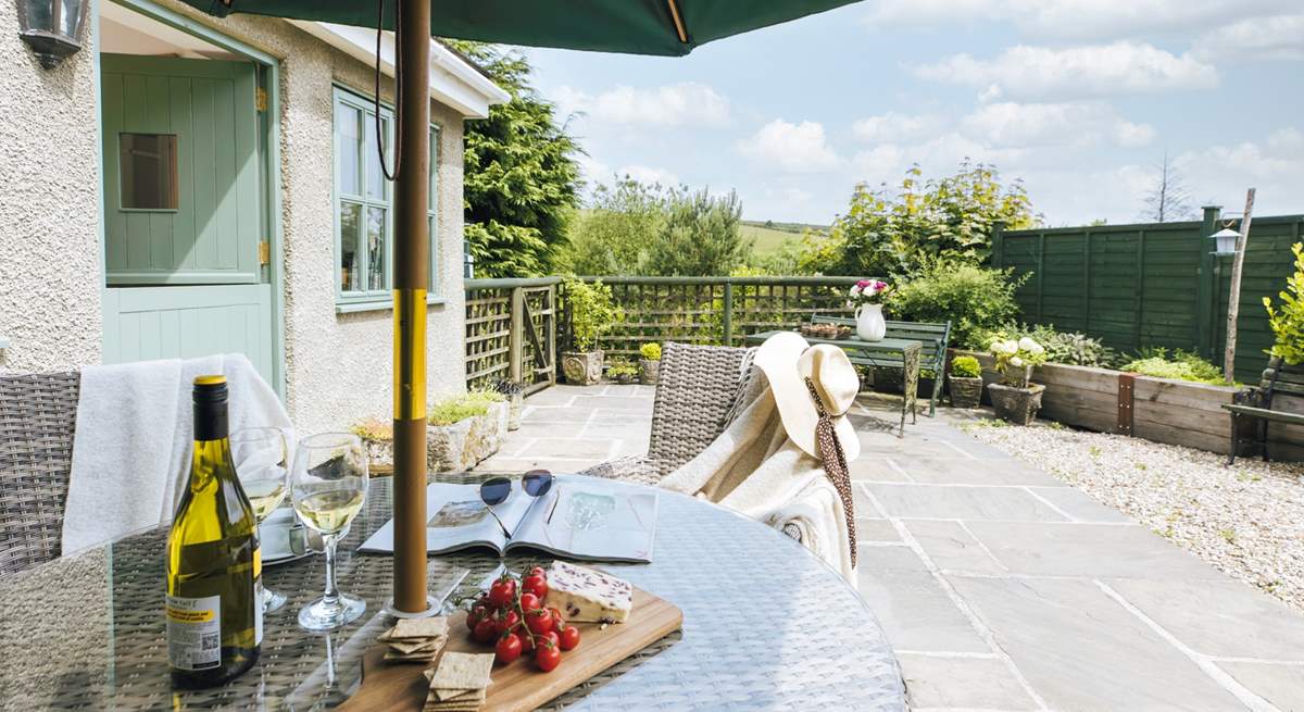 The outside space is perfect for al fresco dining.