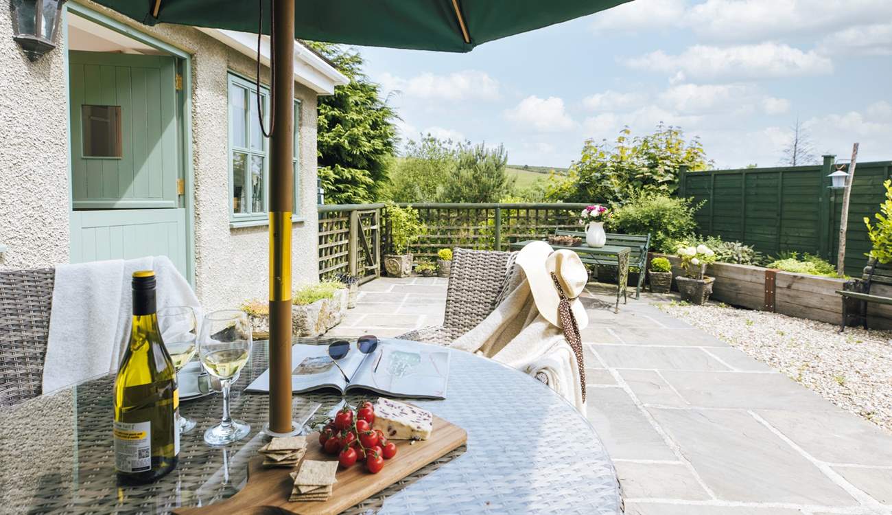 The outside space is perfect for al fresco dining.