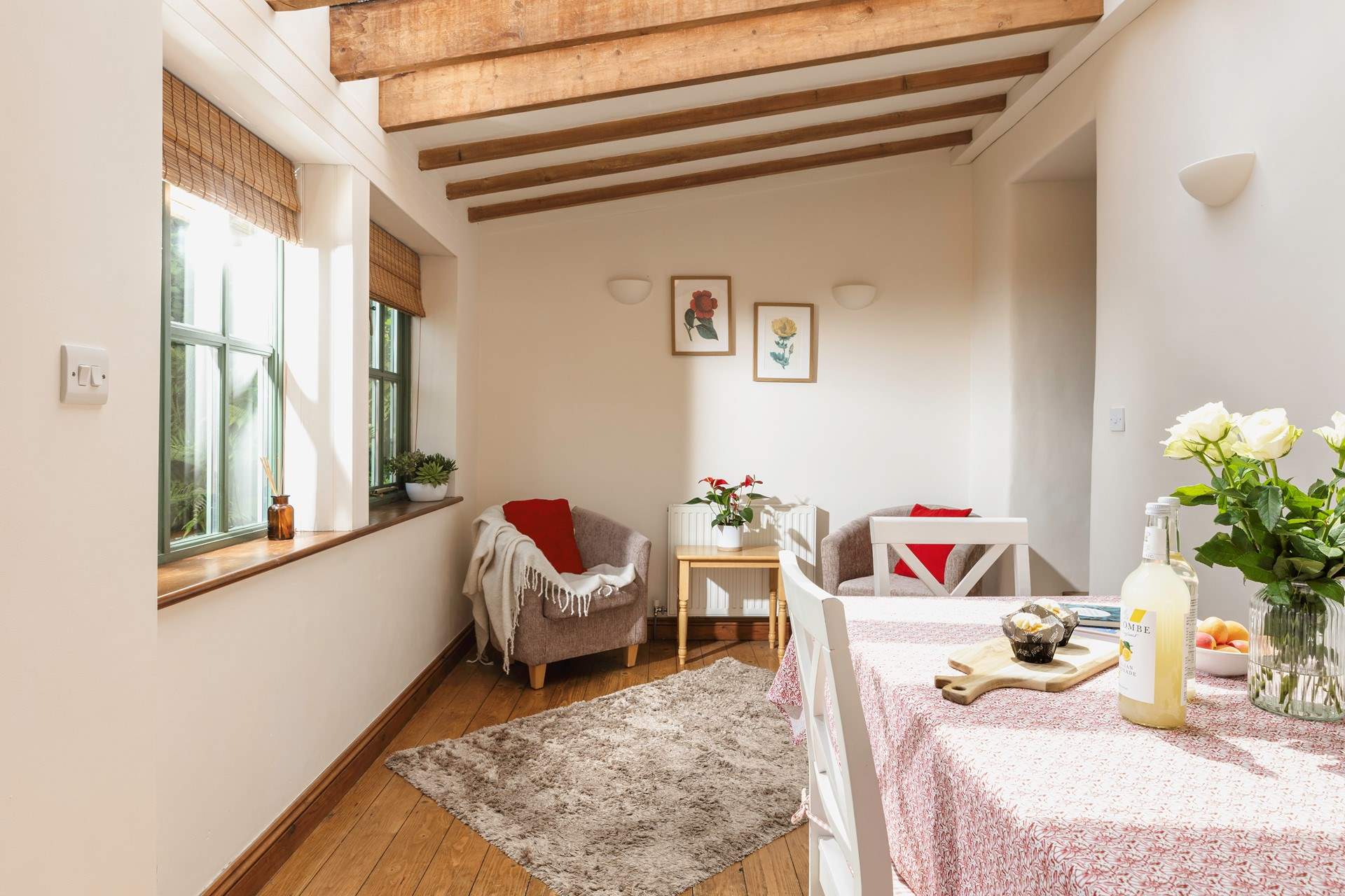 The dining-room is just off the kitchen.