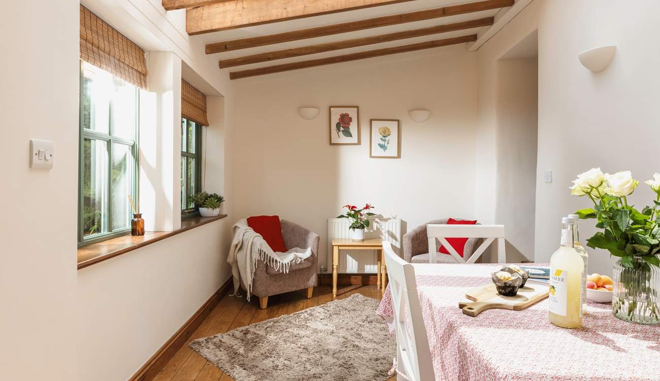 The dining-room is just off the kitchen.