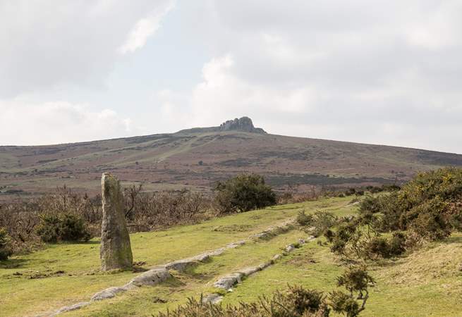 The stunning landscape of Dartmoor with Haytor in the distance.