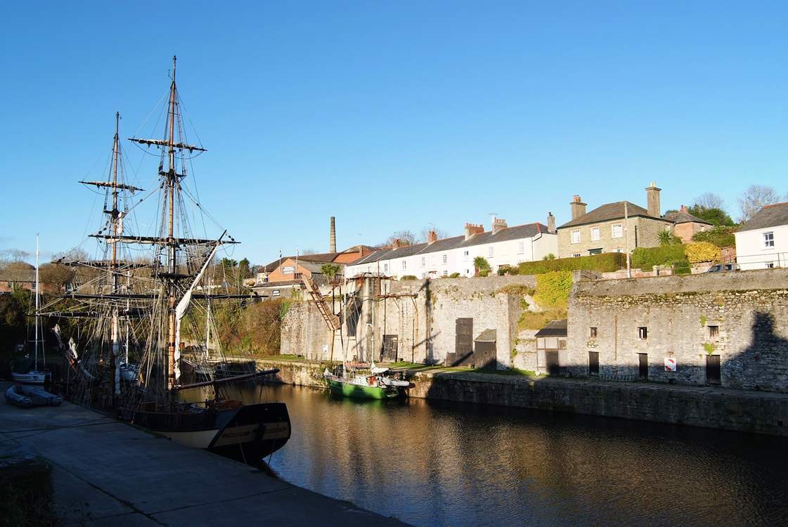 One of the beautiful tall ships moored in historic Charlestown harbour.