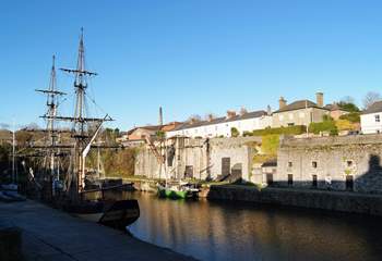 One of the beautiful tall ships moored in historic Charlestown harbour.