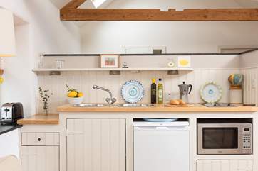 The compact kitchen has all you need to create a holiday meal.