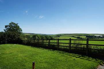 Across the fields to the sea at Gunwalloe.