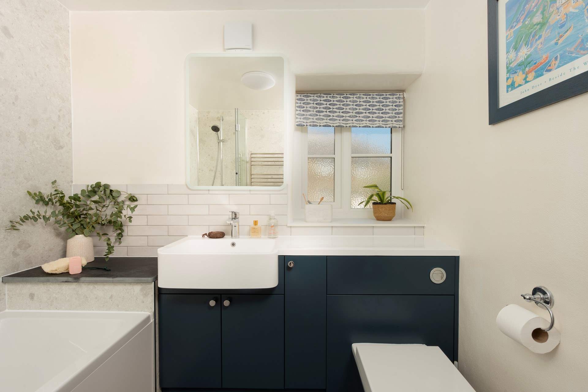 The beautifully fitted family bathroom.