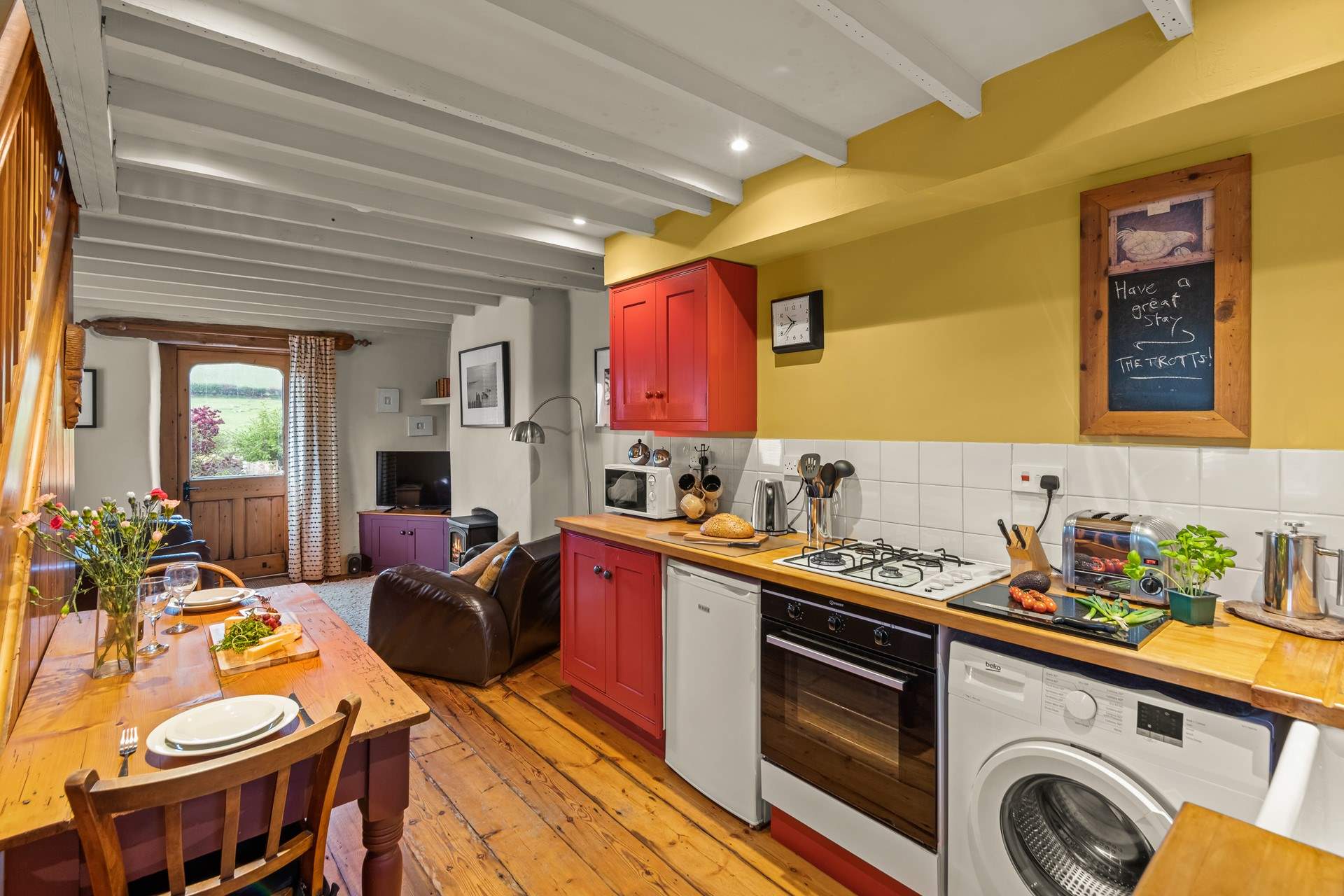 The open plan living areas make this cottage a really great place for a family gathering. 