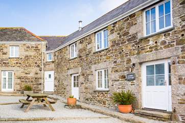 The front of Pebble Cottage overlooks the courtyard.