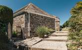 The steps down to the private garden for Pebble Cottage. - Thumbnail Image