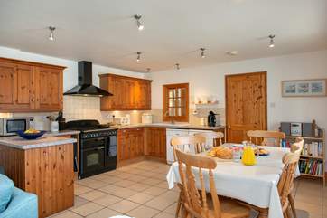The spacious kitchen/dining-area of the cottage.