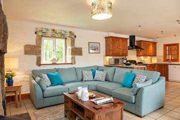The open plan living space is very sociable for your holiday.