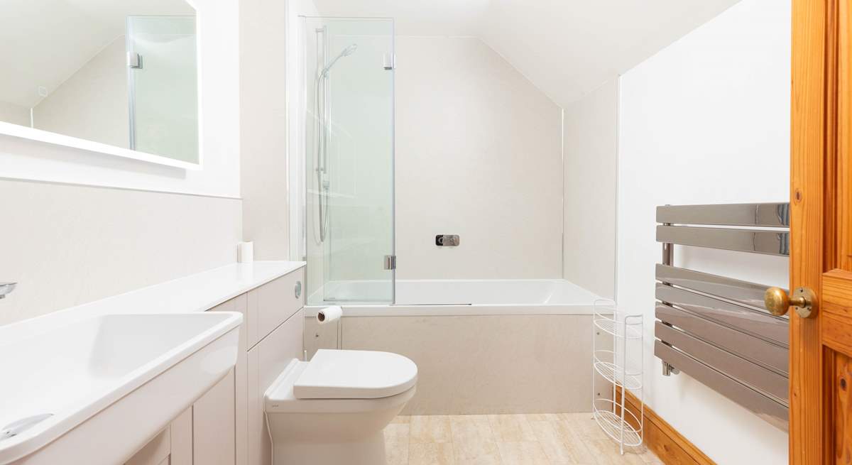 Take a long soak in the family bathroom which is on the first floor. 