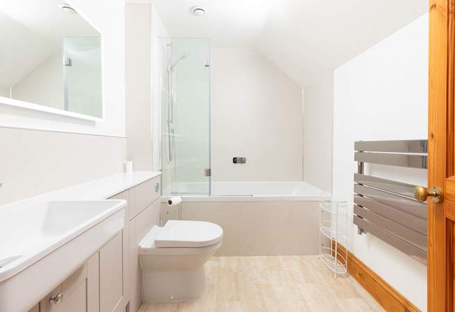 Take a long soak in the family bathroom which is on the first floor. 