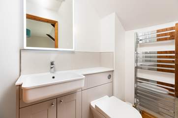 The handy WC on the ground floor with heated towel rail.