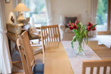 A big dining-table for family meals.