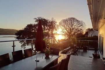 Sunrise on the top floor balcony.