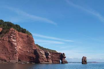 The Parson and Clerk headland along the coast from Teignmouth.