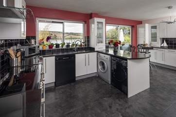 The well-equipped kitchen.