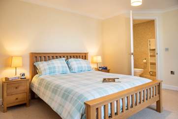 The master bedroom on the second floor also has an en-suite shower room (Bedroom 2).