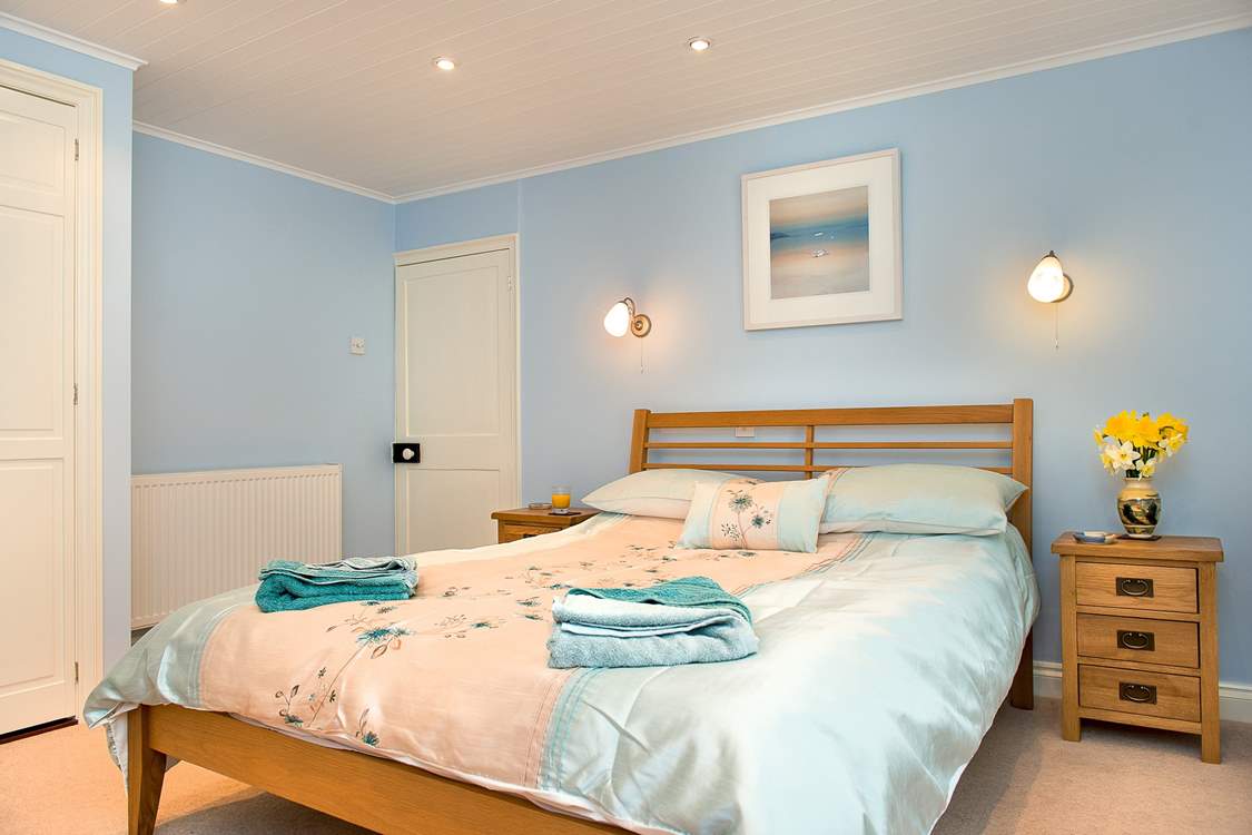 Bedoom 1 has a comfy 5' double bed and wonderful views.