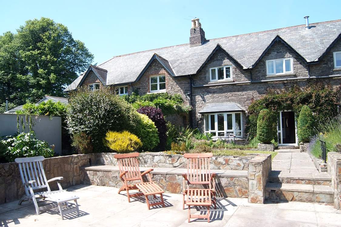 The terrace at the end of the garden - not to be used before 8am or after 10pm.