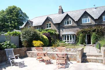 The terrace at the end of the garden - not to be used before 8am or after 10pm.