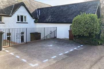 Allocated parking space one outside of Lost and Found.